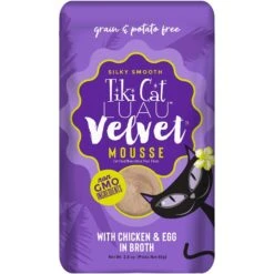 Tiki Cat Luau Velvet Mousse Chicken & Egg Grain-Free Wet Cat Food, 2.8-oz Pouch, Case Of 12
