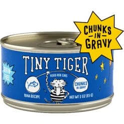 Tiny Tiger Chunks In Gravy Tuna Recipe Grain-Free Canned Cat Food