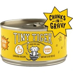 Tiny Tiger Chunks In Gravy Chicken Recipe Grain-Free Canned Cat Food