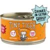 Tiny Tiger Chunks In EXTRA Gravy Turkey Recipe Grain-Free Canned Cat Food