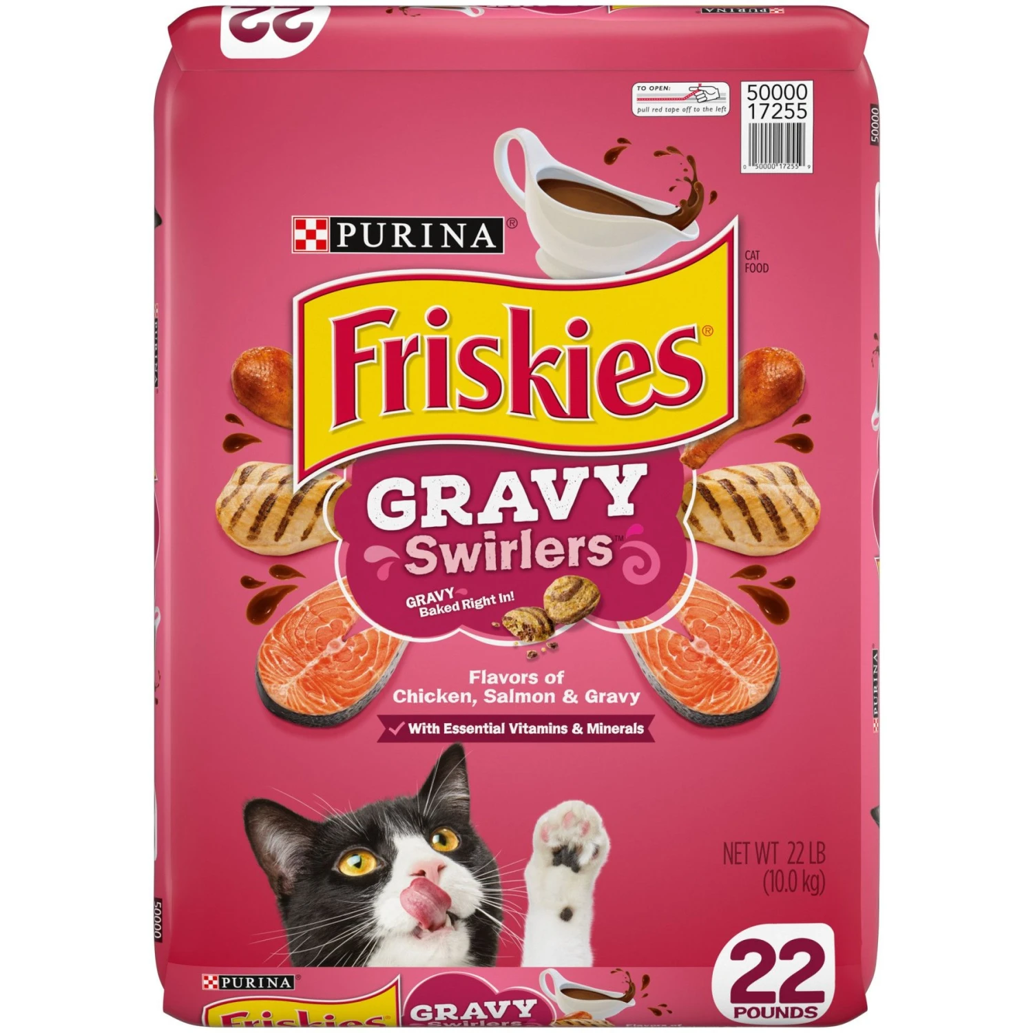 Friskies Gravy Swirlers Chicken & Salmon Flavor Dry Cat Food 3 Friskies Gravy Swirlers Chicken & Salmon Flavor Dry Cat Food