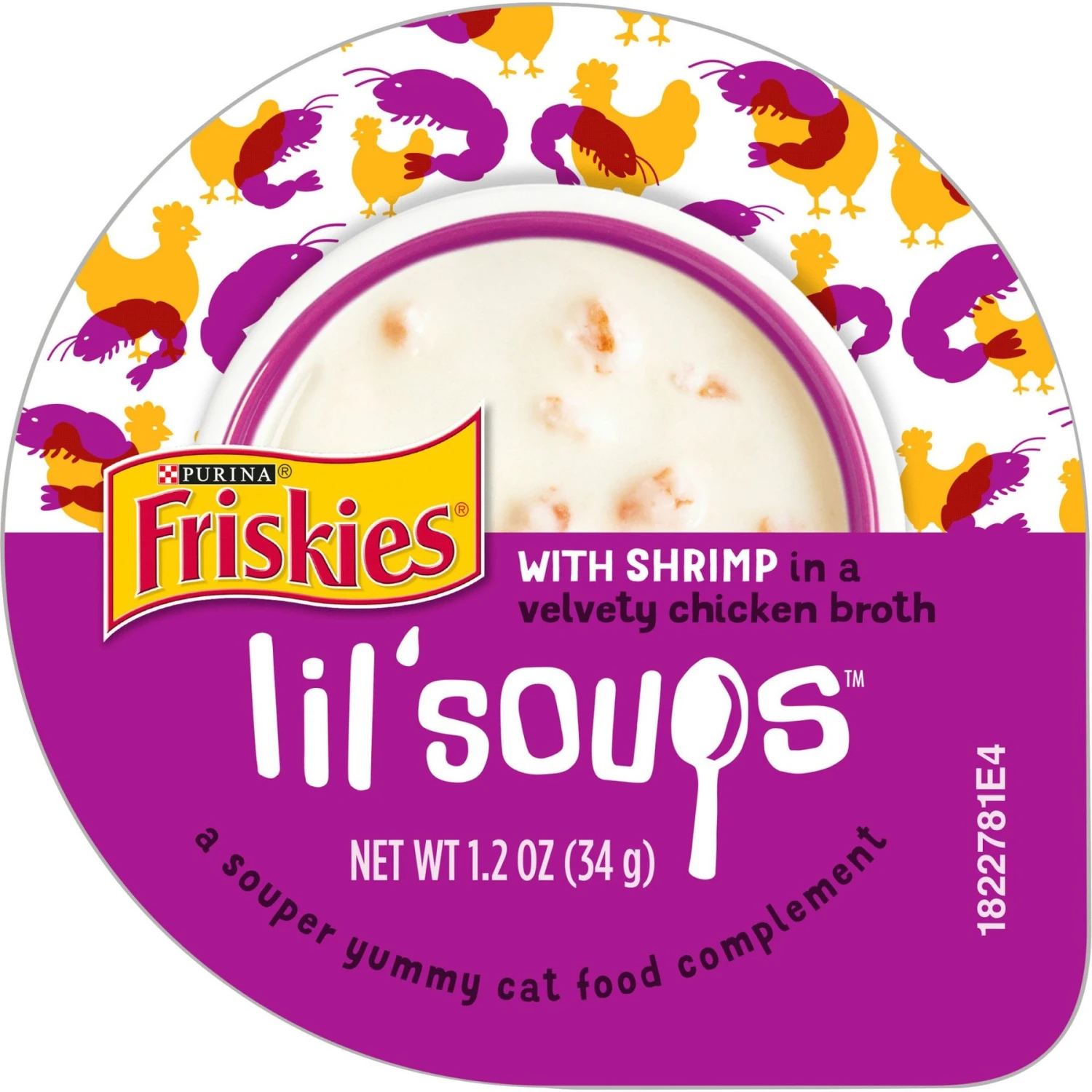 Friskies Lil' Soups With Shrimp In A Velvety Chicken Broth Lickable Cat Food Topper 3 Friskies Lil' Soups With Shrimp In A Velvety Chicken Broth Lickable Cat Food Topper