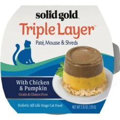 Solid Gold Triple Layer Mousse & Shreds With Real Chicken & Pumpkin Wet Cat Food