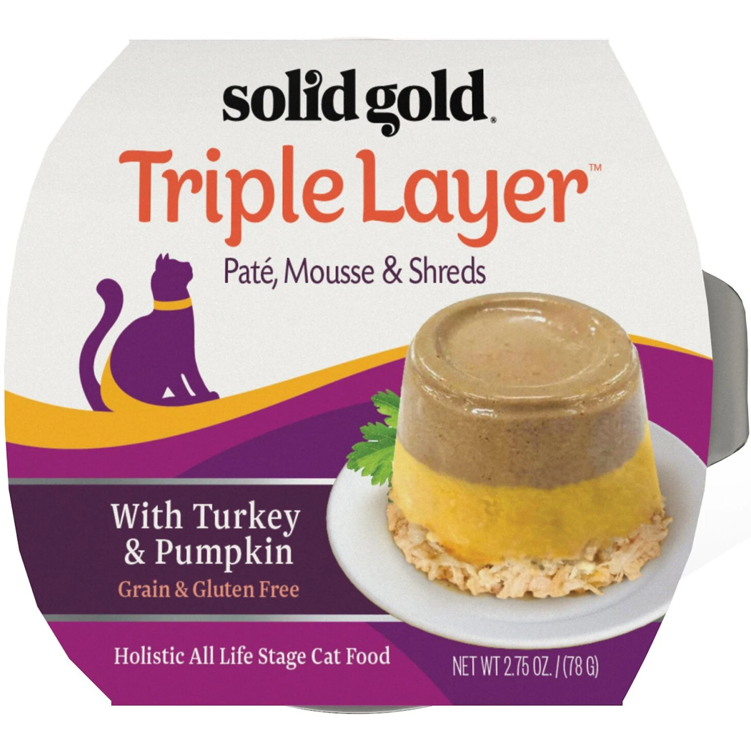 Solid Gold Triple Layer Mousse & Shreds With Real Turkey & Pumpkin Wet Cat Food 3 Solid Gold Triple Layer Mousse & Shreds With Real Turkey & Pumpkin Wet Cat Food