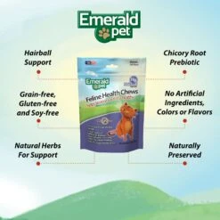 Emerald Pet Hairball Support Grain-Free Cat Soft Chews -Furry Friends 151498 PT4. AC SS1800 V1667598295