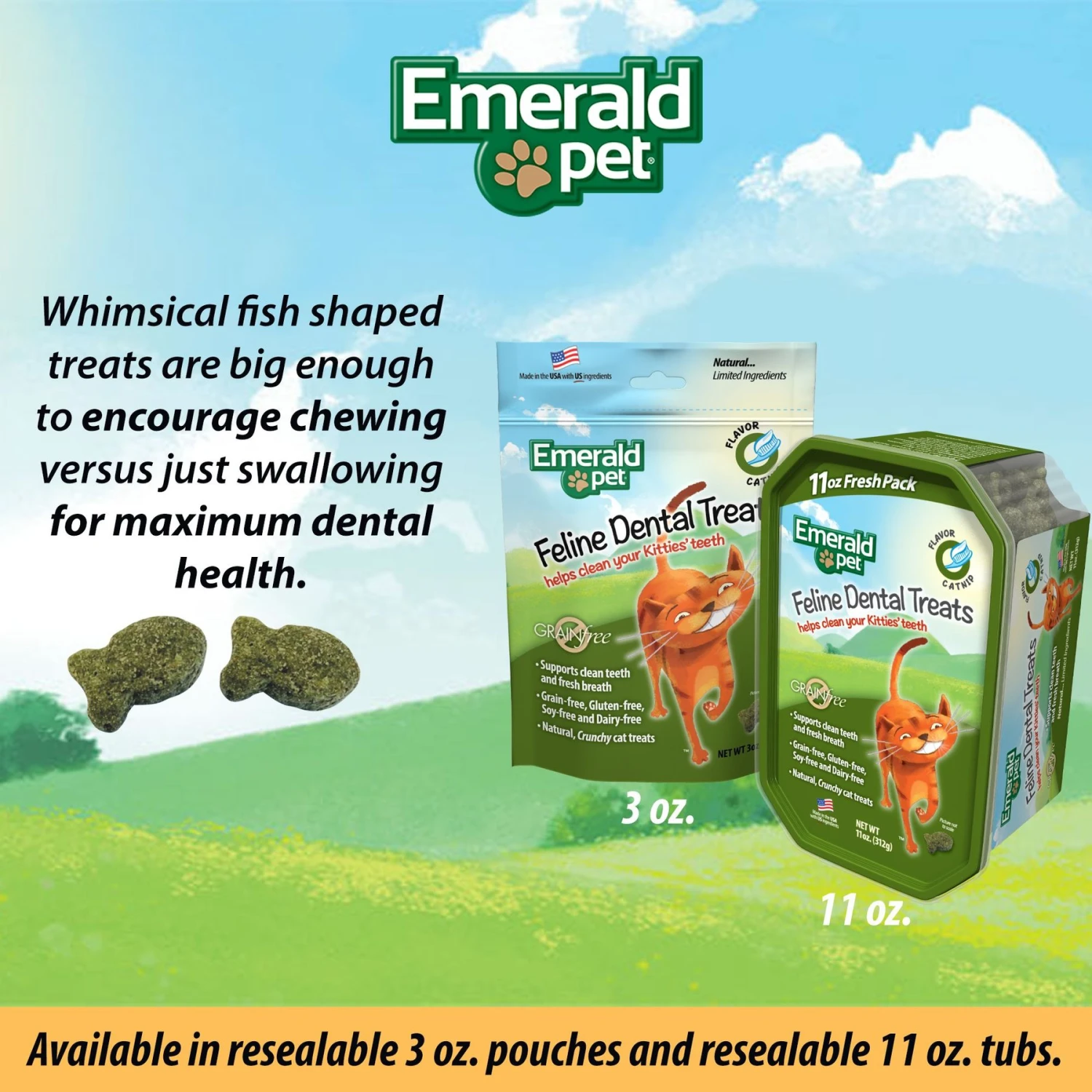 Emerald Pet Feline Dental Catnip Flavor Grain-Free Cat Treats 9 Emerald Pet Feline Dental Catnip Flavor Grain-Free Cat Treats - Image 7