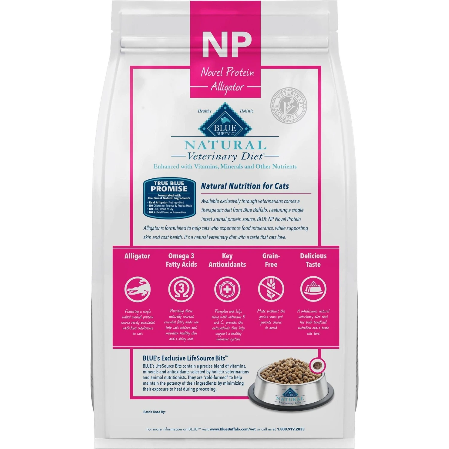 Blue Buffalo Natural Veterinary Diet NP Novel Protein Alligator Grain-Free Dry Cat Food 4 Blue Buffalo Natural Veterinary Diet NP Novel Protein Alligator Grain-Free Dry Cat Food - Image 2