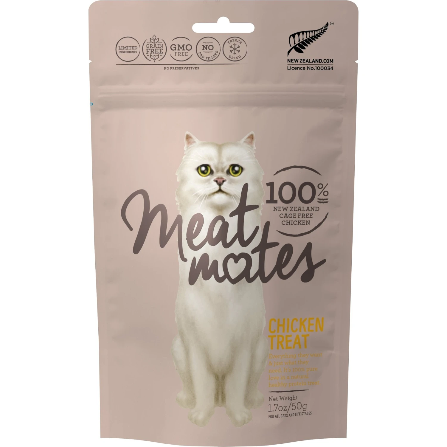 Meat Mates Chicken Freeze-Dried Raw Cat Treats 3 Meat Mates Chicken Freeze-Dried Raw Cat Treats
