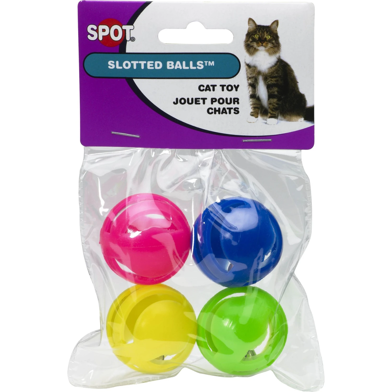 Ethical Pet Spot Slotted Balls Cat Toy, 4-pack 5 Ethical Pet Spot Slotted Balls Cat Toy, 4-pack - Image 3