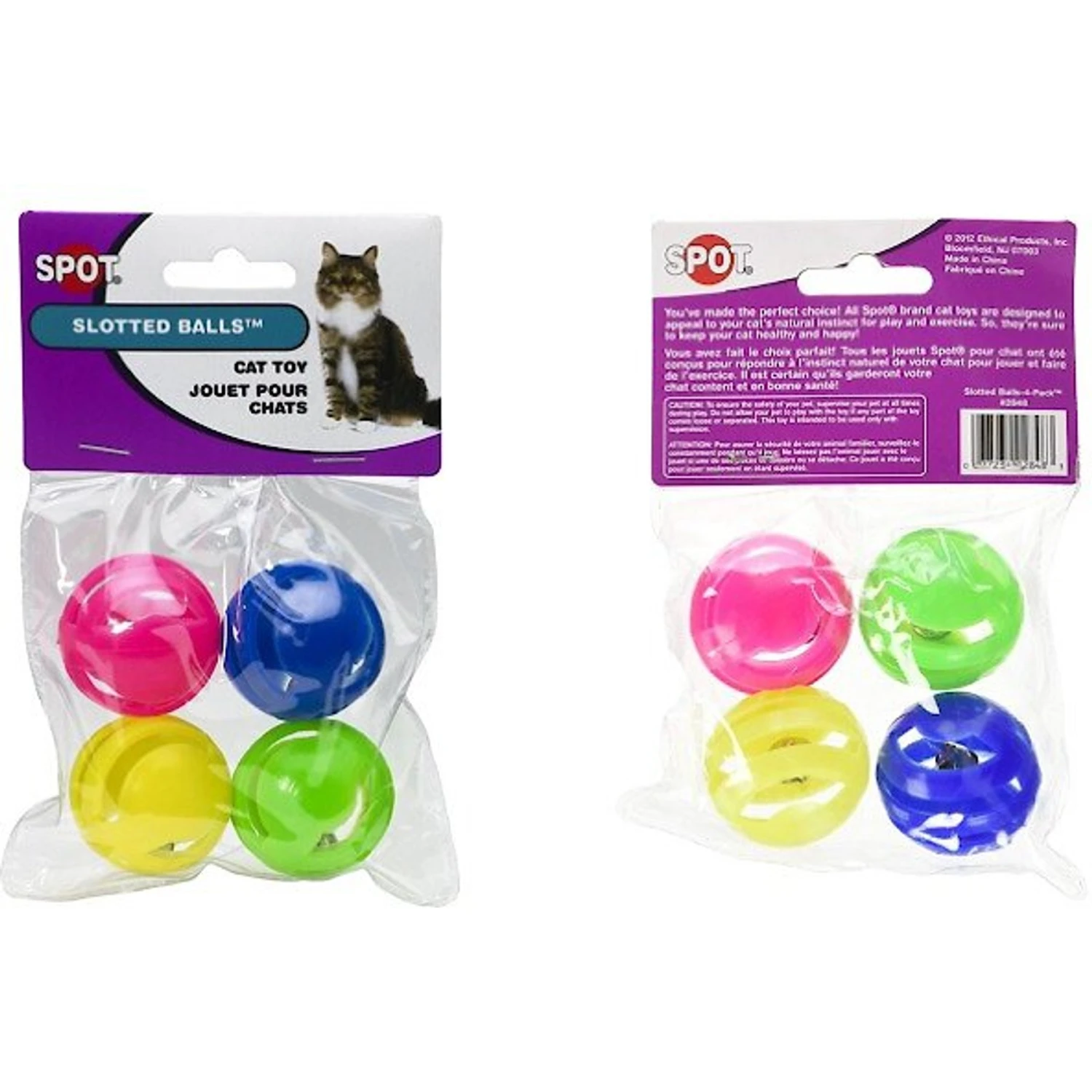 Ethical Pet Spot Slotted Balls Cat Toy, 4-pack 6 Ethical Pet Spot Slotted Balls Cat Toy, 4-pack - Image 4