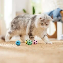 Ethical Pet Sponge Soccer Ball Cat Toy, 4-pack -Furry Friends 154217 PT3. AC SS1800 V1682711111