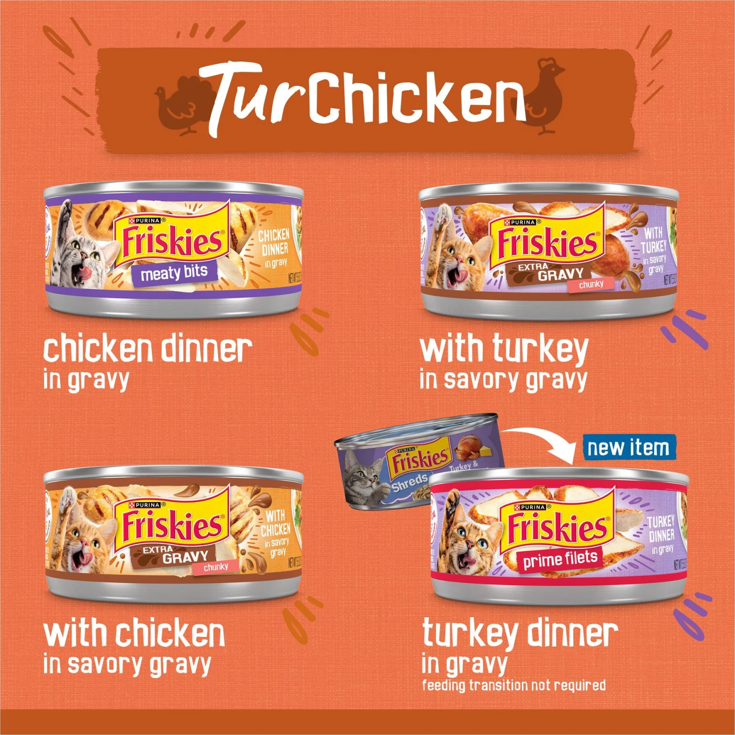 Friskies TurChicken Variety Pack Canned Cat Food 5 Friskies TurChicken Variety Pack Canned Cat Food - Image 3