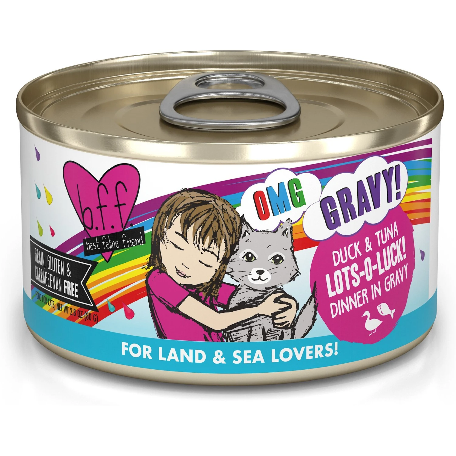 BFF OMG Lots-O-Luck! Duck & Tuna Dinner In Gravy Grain-Free Canned Cat Food 3 BFF OMG Lots-O-Luck! Duck & Tuna Dinner In Gravy Grain-Free Canned Cat Food