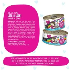 BFF OMG Lots-O-Luck! Duck & Tuna Dinner In Gravy Grain-Free Canned Cat Food 17 BFF OMG Lots-O-Luck! Duck & Tuna Dinner In Gravy Grain-Free Canned Cat Food -Furry Friends 154844 PT6. AC SS1800 V1646871129