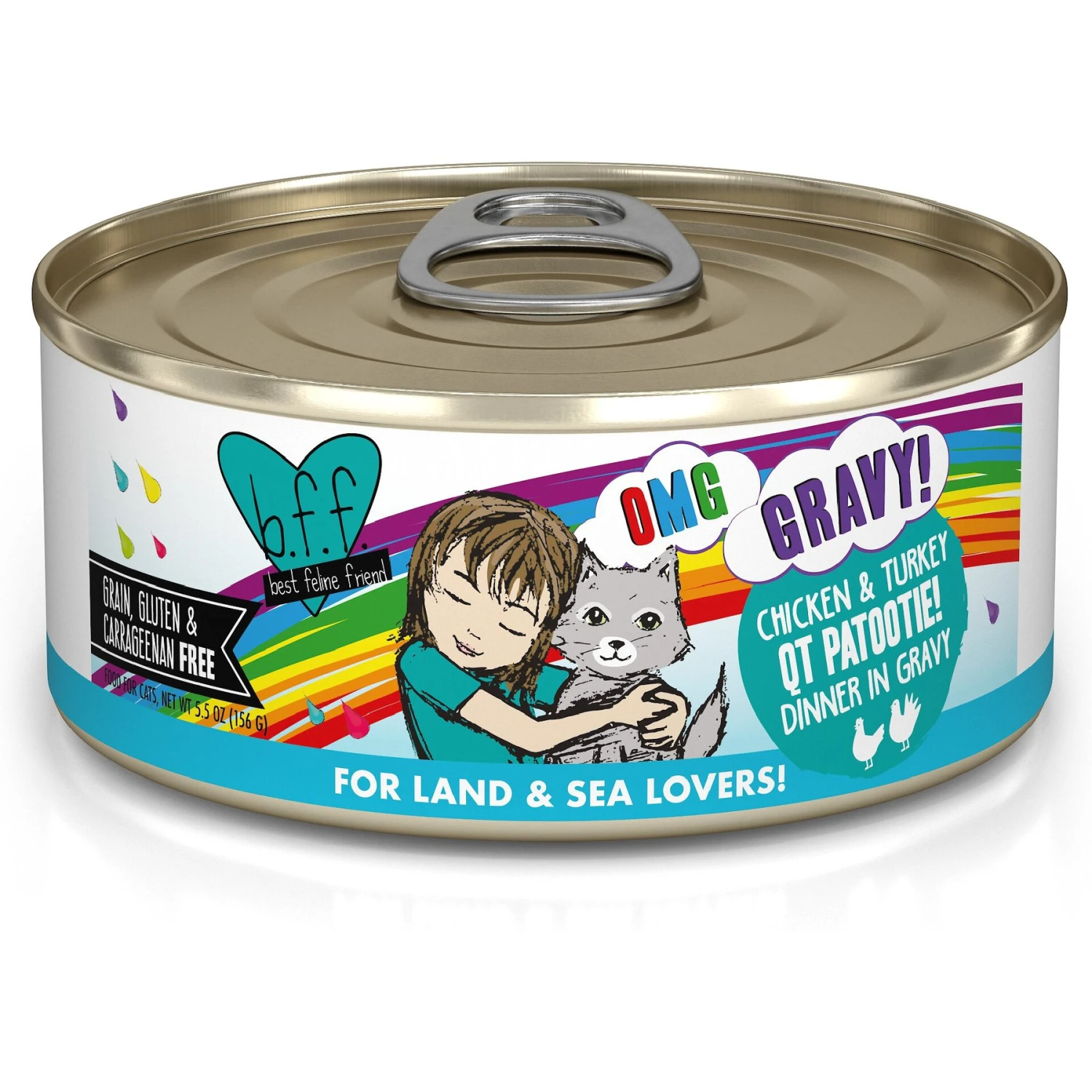 BFF OMG QT Patootie! Chicken & Turkey Dinner In Gravy Grain-Free Canned Cat Food 3 BFF OMG QT Patootie! Chicken & Turkey Dinner In Gravy Grain-Free Canned Cat Food