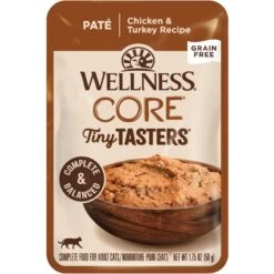 Wellness CORE Tiny Tasters Chicken & Turkey Pate Grain-Free Cat Food Pouches
