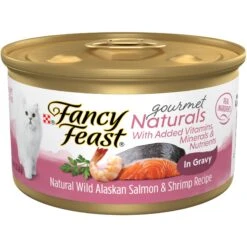 Fancy Feast Gourmet Naturals Wild Alaskan Salmon & Shrimp Recipe In Gravy Canned Cat Food