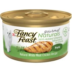 Fancy Feast Gourmet Naturals White Meat Chicken Recipe Pate Canned Cat Food, 3-oz, Case Of 12