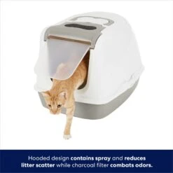 Frisco Flip Top Hooded Cat Litter Box, Gray, Large, 22-in -Furry Friends 155654 PT2. AC SS1800 V1675279640