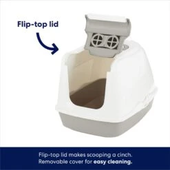 Frisco Flip Top Hooded Cat Litter Box, Gray, Large, 22-in -Furry Friends 155654 PT3. AC SS1800 V1675279989