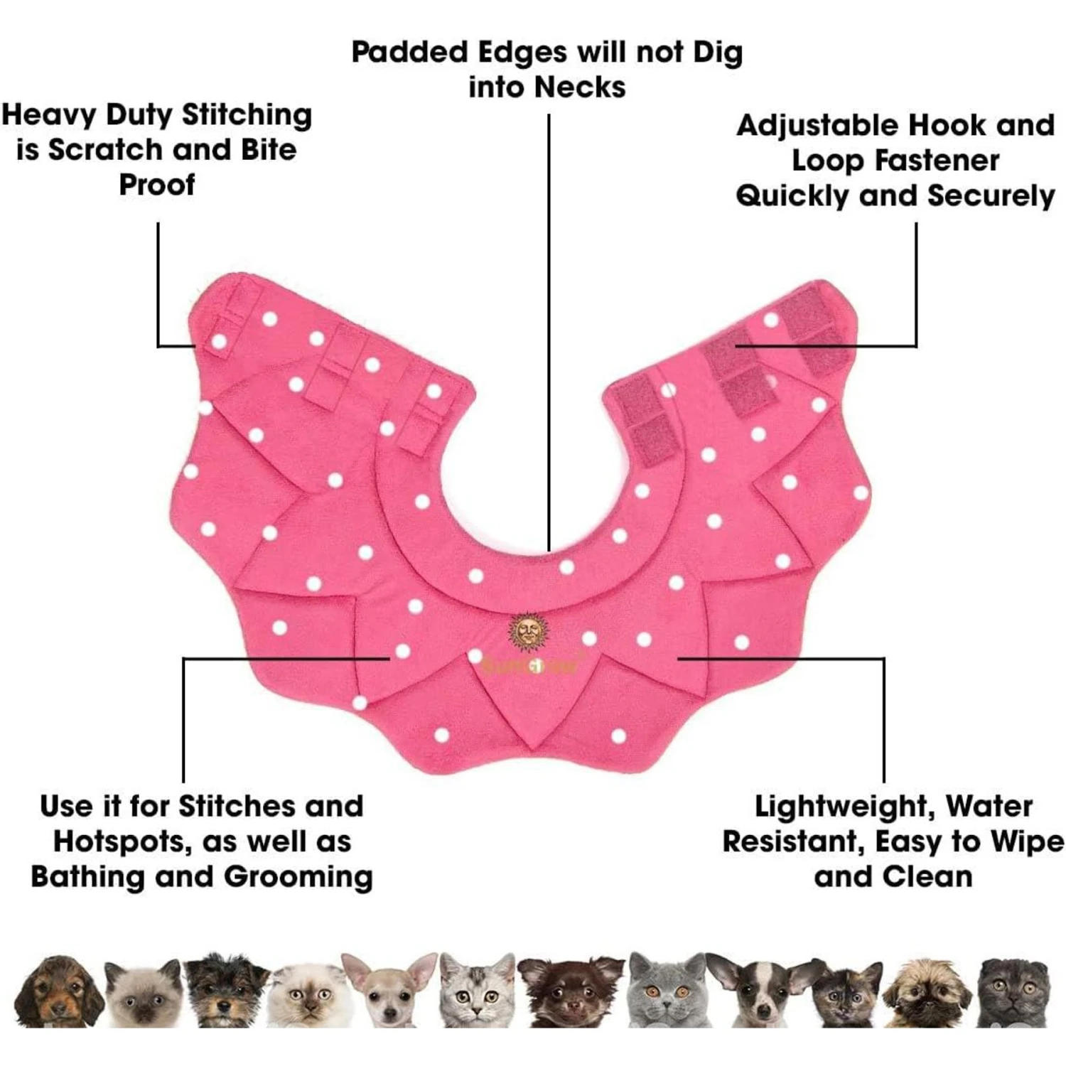 SunGrow Post-Surgery Soft Cone Dog & Cat Recovery Collar 5 SunGrow Post-Surgery Soft Cone Dog & Cat Recovery Collar - Image 3