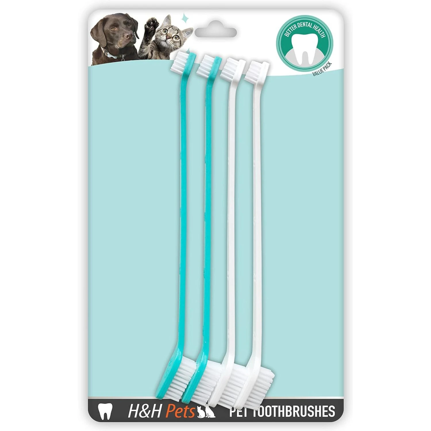 H&H Pets Dual Headed Dog & Cat Toothbrush 3 H&H Pets Dual Headed Dog & Cat Toothbrush