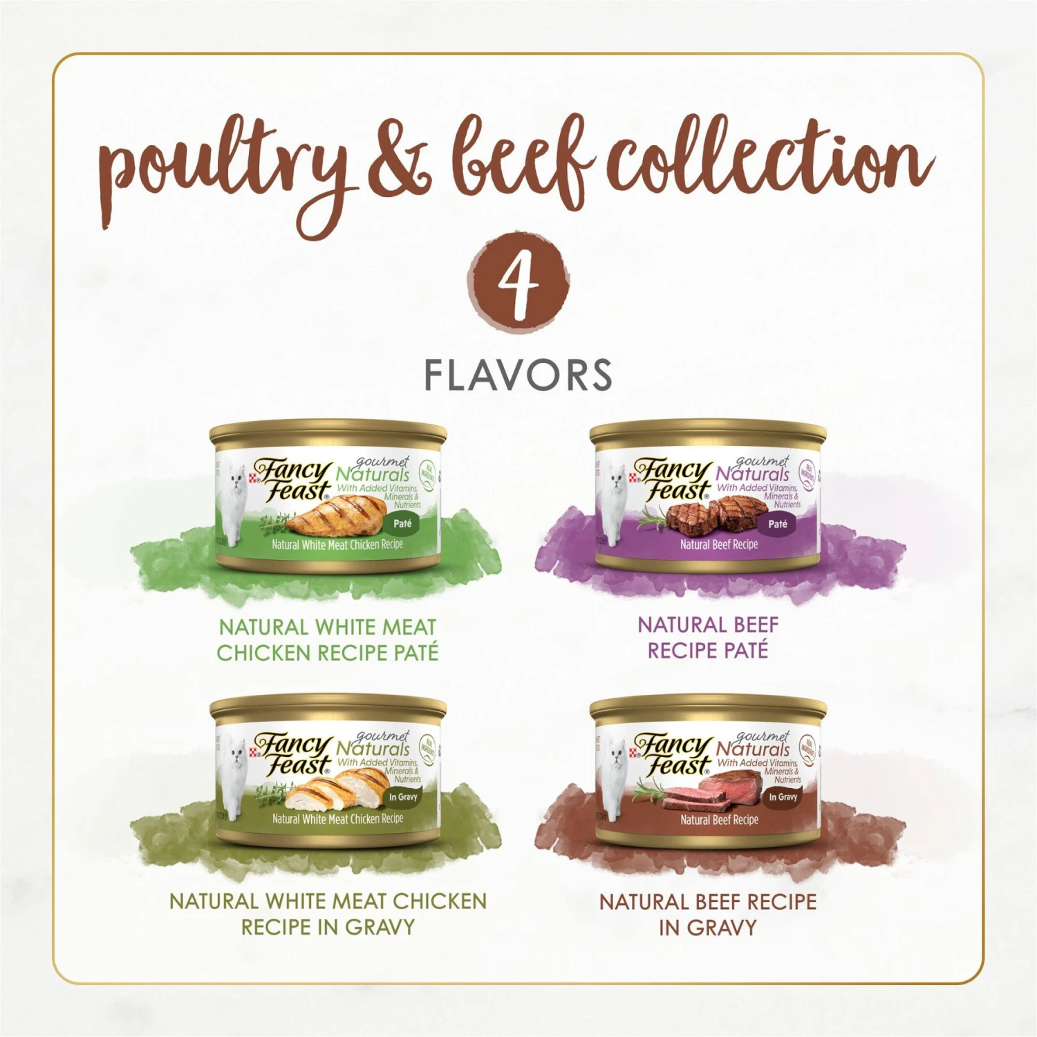 Fancy Feast Gourmet Naturals Poultry & Beef Variety Pack Canned Cat Food 4 Fancy Feast Gourmet Naturals Poultry & Beef Variety Pack Canned Cat Food - Image 2
