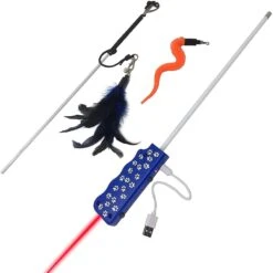 Pet Fit For Life 2 In 1 LED Laser Light & Interactive Wand Cat Toy