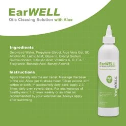 VetWELL EarWELL Otic Cleansing Solution With Aloe Cucumber Melon Scent Dog & Cat Ear Solution -Furry Friends 159294 PT2. AC SS1800 V1552398499