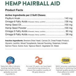 NaturVet Hemp Soft Chews Hairball Control Supplement For Cats -Furry Friends 162212 PT7. AC SS1800 V1698693729