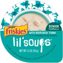 Friskies Lil' Soups With Skipjack Tuna In A Velvety Tuna Broth Senior Formula Lickable Cat Food Topper