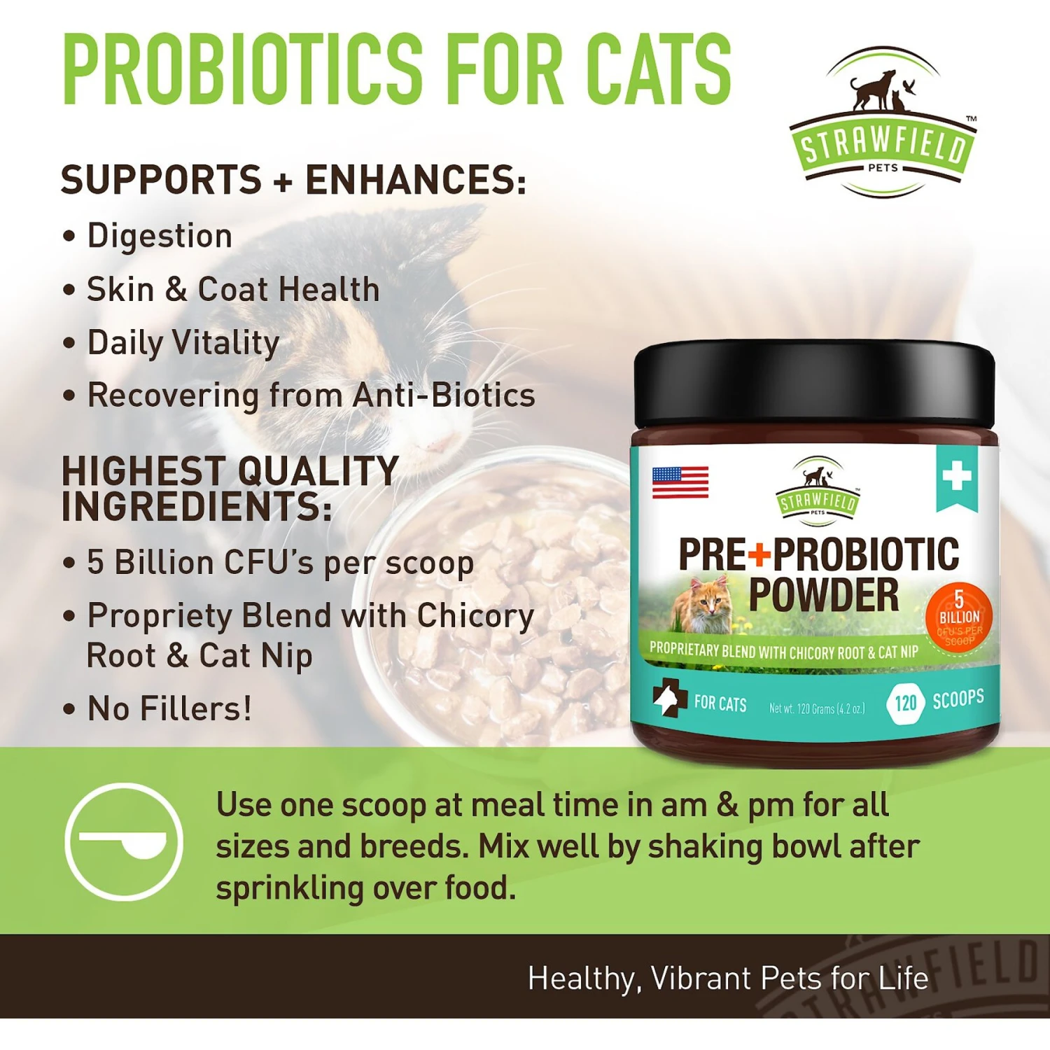Strawfield Pets Pre + Probiotic Powder Cat Supplement 6 Strawfield Pets Pre + Probiotic Powder Cat Supplement - Image 4
