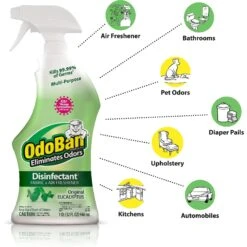 OdoBan Disinfectant Fabric & Air Freshener Spray, Eucalyptus Scent -Furry Friends 169642 PT2. AC SS1800 V1646089921