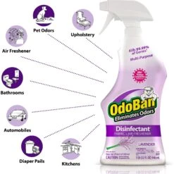 OdoBan Disinfectant Fabric & Air Freshener Spray, Lavender Scent -Furry Friends 169644 PT2. AC SS1800 V1646088402