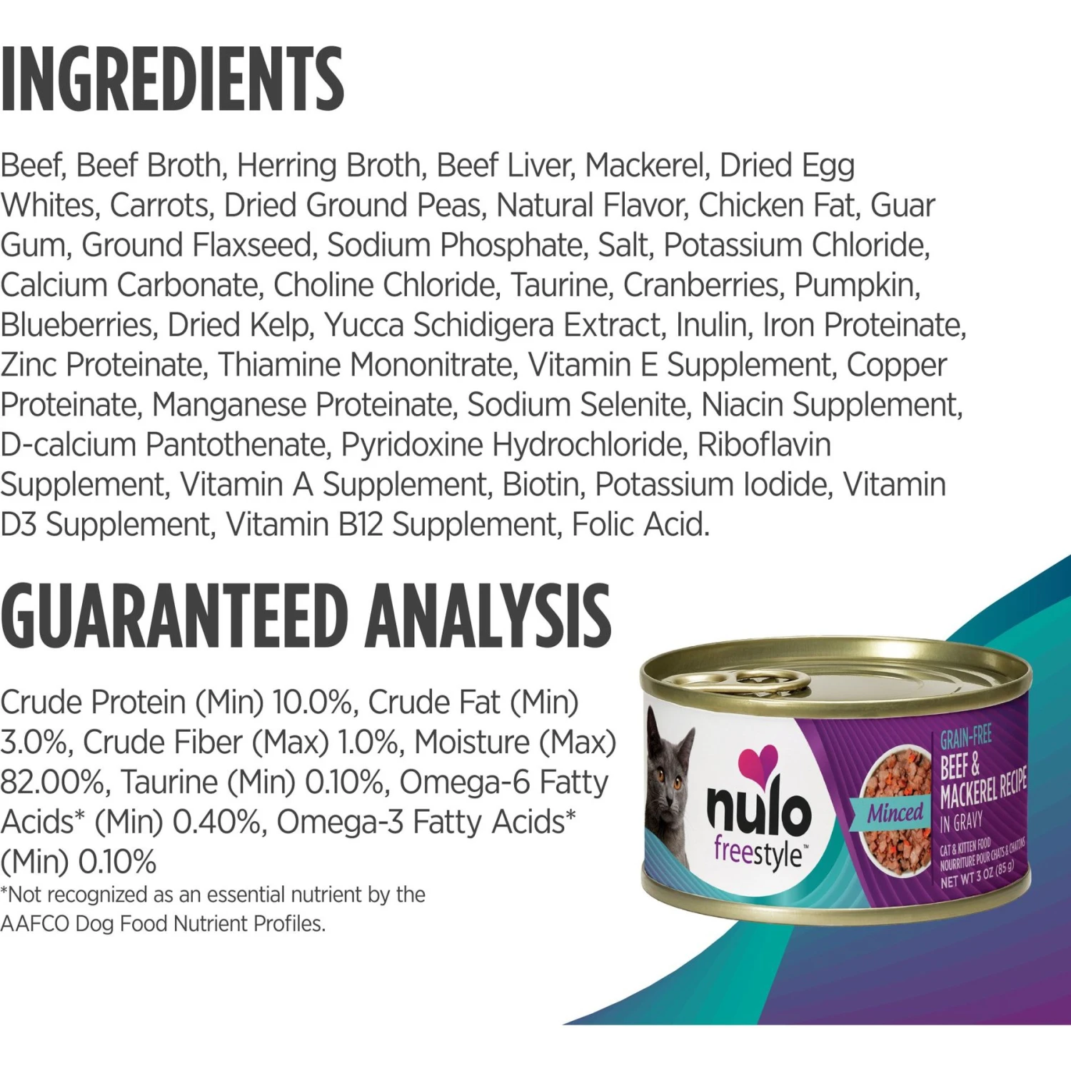 Nulo Freestyle Minced Salmon & Turkey, Minced Beef & Mackerel, Minced Turkey & Duck Grain-Free Variety Pack Canned Cat Food 8 Nulo Freestyle Minced Salmon & Turkey, Minced Beef & Mackerel, Minced Turkey & Duck Grain-Free Variety Pack Canned Cat Food - Image 6