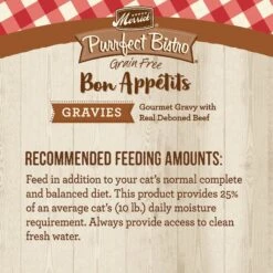 Merrick Purrfect Bistro Bon Appetits Grain-Free Beef Recipe Chunks In Gravy Adult Cat Food Pouches -Furry Friends 176659 PT4. AC SS1800 V1628562429