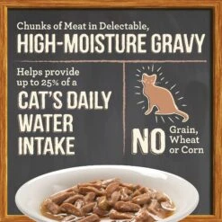 Merrick Purrfect Bistro Bon Appetits Grain-Free Beef Recipe Chunks In Gravy Adult Cat Food Pouches -Furry Friends 176659 PT5. AC SS1800 V1628571730
