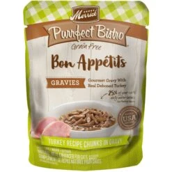 Merrick Purrfect Bistro Bon Appetits Grain-Free Turkey Recipe Chunks In Gravy Adult Cat Food Pouches