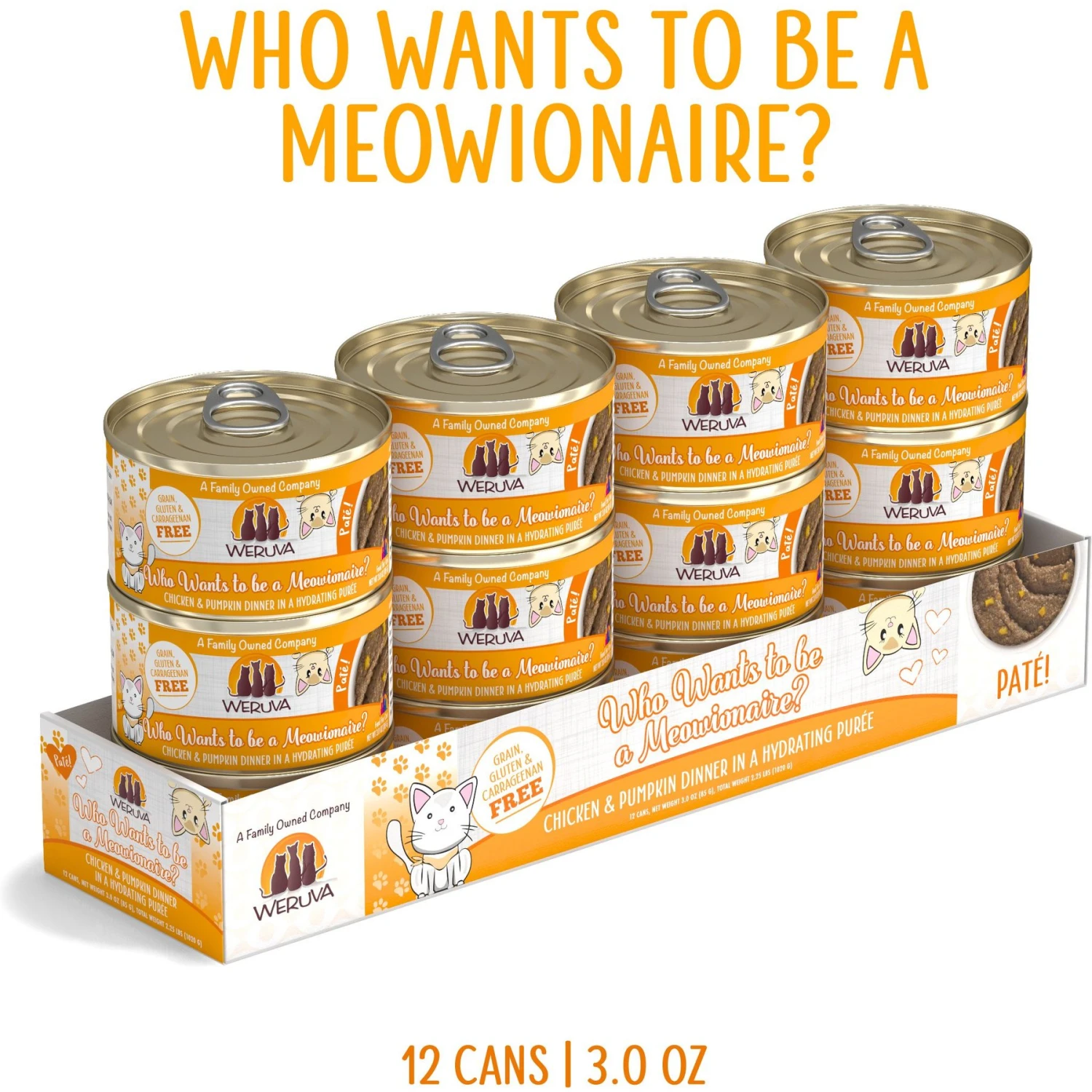 Weruva Classic Cat Who Wants To Be A Meowionaire Chicken & Pumpkin Pate Canned Cat Food 4 Weruva Classic Cat Who Wants To Be A Meowionaire Chicken & Pumpkin Pate Canned Cat Food - Image 2