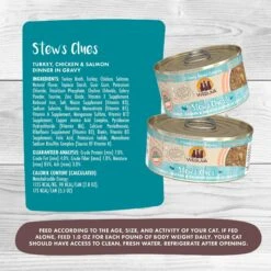 Weruva Classic Cat Stew's Clues Turkey, Chicken & Salmon In Gravy Stew Wet Canned Cat Food -Furry Friends 178203 PT3. AC SS1800 V1672256690