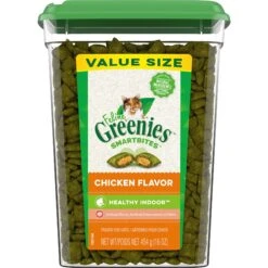 Greenies Feline SmartBites Healthy Indoor Natural Chicken Flavor Soft & Crunchy Adult Cat Treats