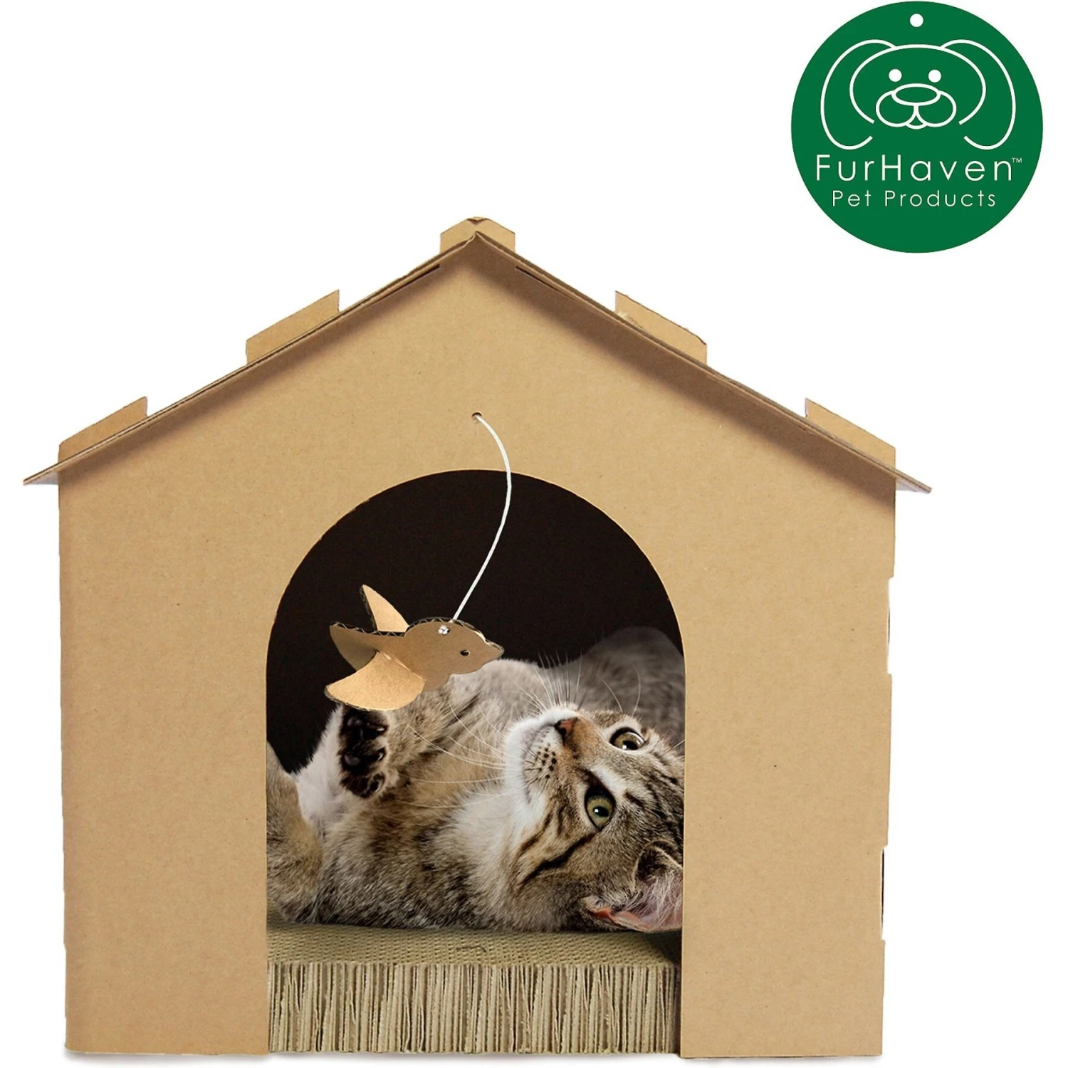 Tiger Tough Gingerbread House Corrugated Cat Scratcher Toy 4 Tiger Tough Gingerbread House Corrugated Cat Scratcher Toy - Image 2