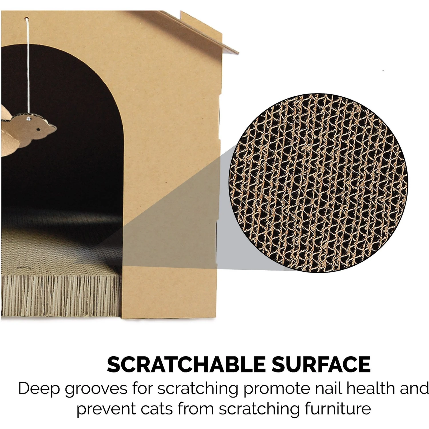 Tiger Tough Gingerbread House Corrugated Cat Scratcher Toy 8 Tiger Tough Gingerbread House Corrugated Cat Scratcher Toy - Image 6