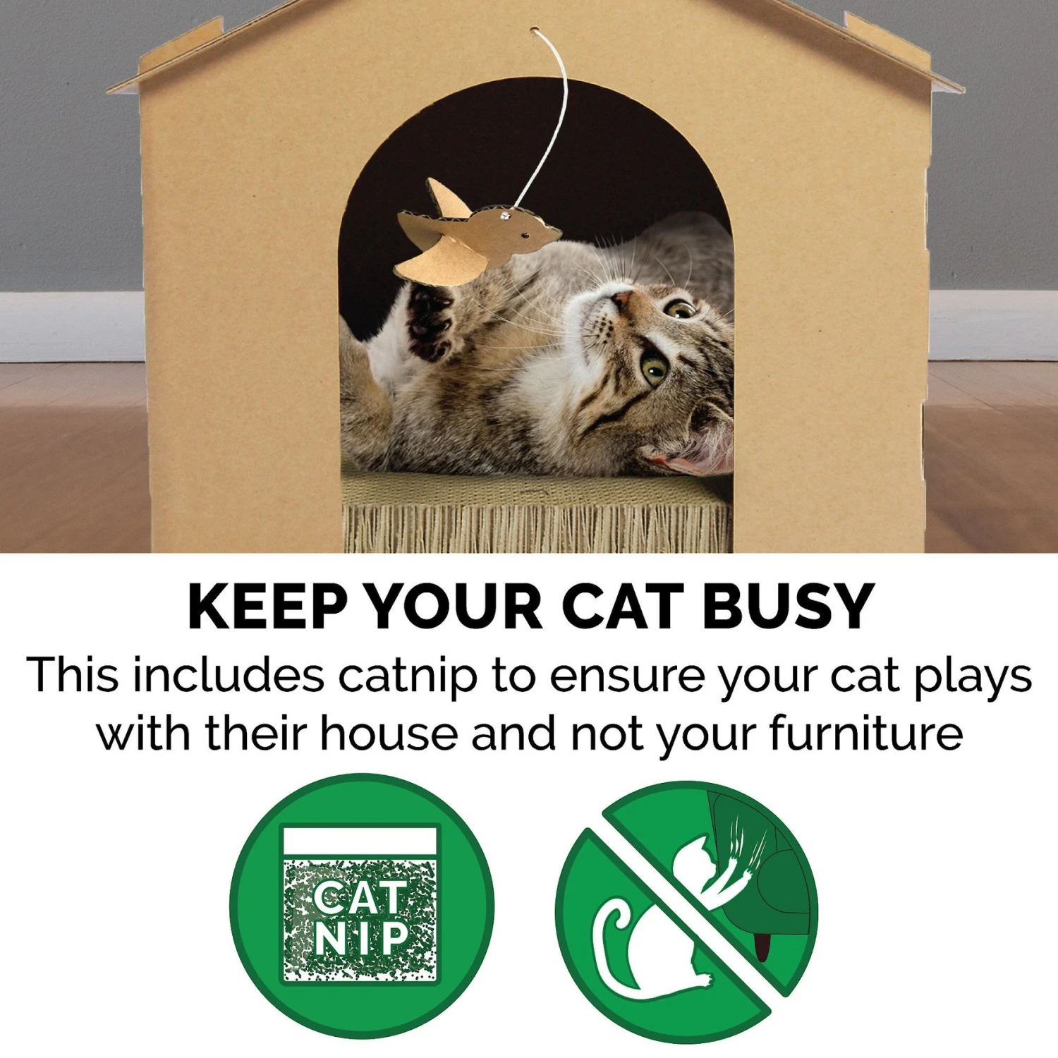 Tiger Tough Gingerbread House Corrugated Cat Scratcher Toy 9 Tiger Tough Gingerbread House Corrugated Cat Scratcher Toy - Image 7