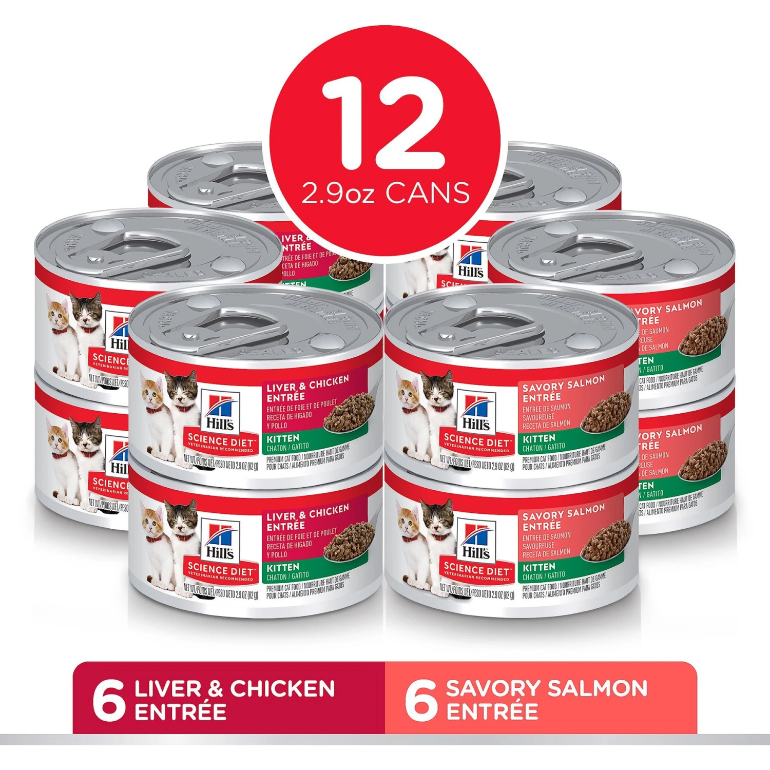 Hill's Science Diet Kitten Liver & Chicken & Savory Salmon Variety Pack Canned Cat Food 4 Hill's Science Diet Kitten Liver & Chicken & Savory Salmon Variety Pack Canned Cat Food - Image 2