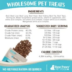 Raw Paws All Natural Freeze-Dried Grass-Fed Beef Recipe Dog & Cat Treats -Furry Friends 181987 PT3. AC SS1800 V1687550432