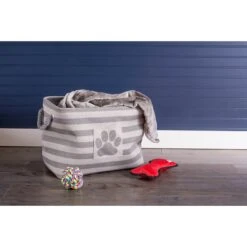 Bone Dry Striped Rectangle Dog Storage Bin 8 Bone Dry Striped Rectangle Dog Storage Bin -Furry Friends 185365 PT1. AC SS1800 V1565791661