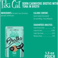 Tiki Cat Broths Tuna In Broth With Meaty Bits Grain-Free Wet Cat Food Topper, 1.3-oz Pouch, Case Of 12 -Furry Friends 186297 PT2. AC SS1800 V1702938263