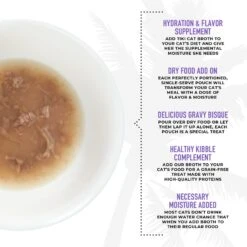 Tiki Cat Broths Duck & Chicken In Broth With Meaty Bits Grain-Free Wet Cat Food Topper, 1.3-oz Pouch, Case Of 12 -Furry Friends 186299 PT3. AC SS1800 V1702938248