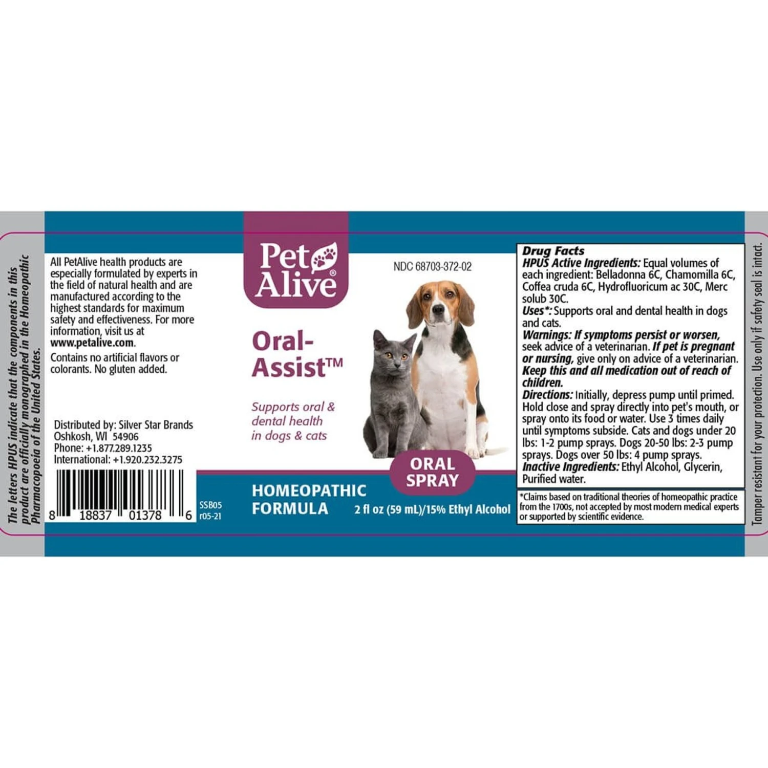 PetAlive Oral-Assist Homeopathic Medicine For Dental Infections For Dogs & Cats, 2-oz Bottle 5 PetAlive Oral-Assist Homeopathic Medicine For Dental Infections For Dogs & Cats, 2-oz Bottle - Image 3